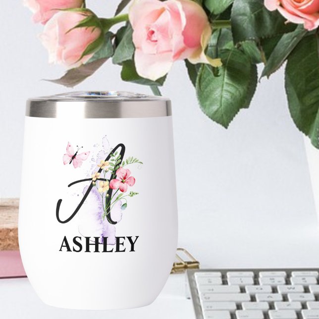 Elegant Script Letter A Monogram Personalised Name (Creator Uploaded)