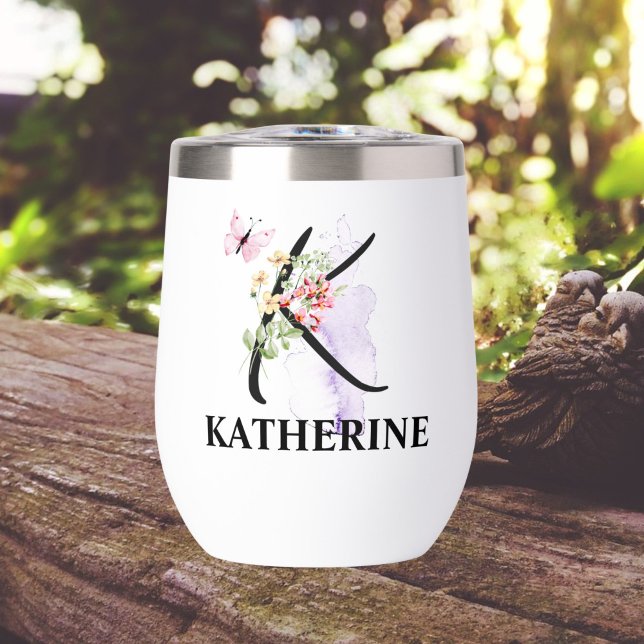 Elegant Script Letter K Monogram Personalised Name (Creator Uploaded)