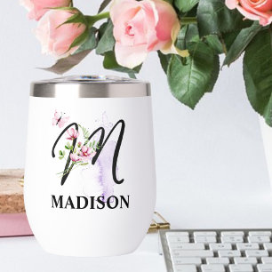 Elegant Script Letter M Monogram Personalised Name