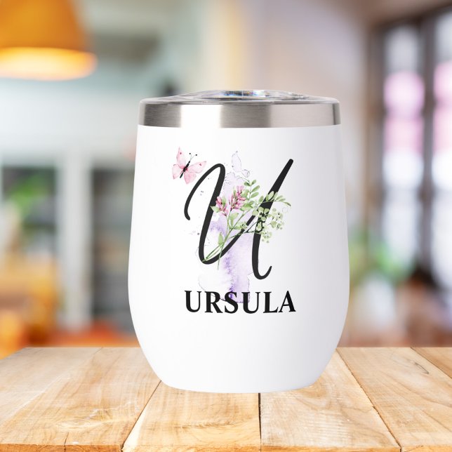 Elegant Script Letter U Monogram Personalised Name (Creator Uploaded)