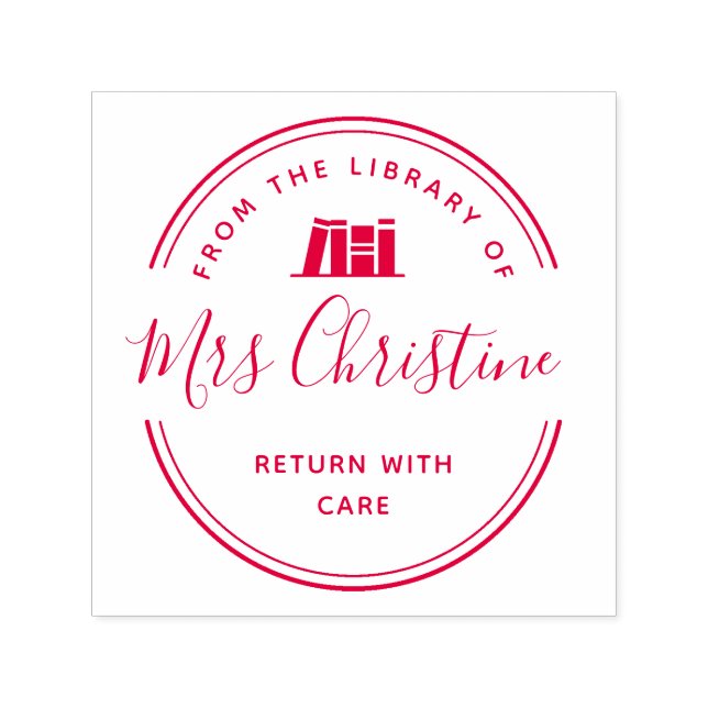 Elegant script library book stamp (Design)