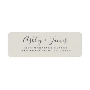 Elegant Script Light Grey Wedding Return Address Label