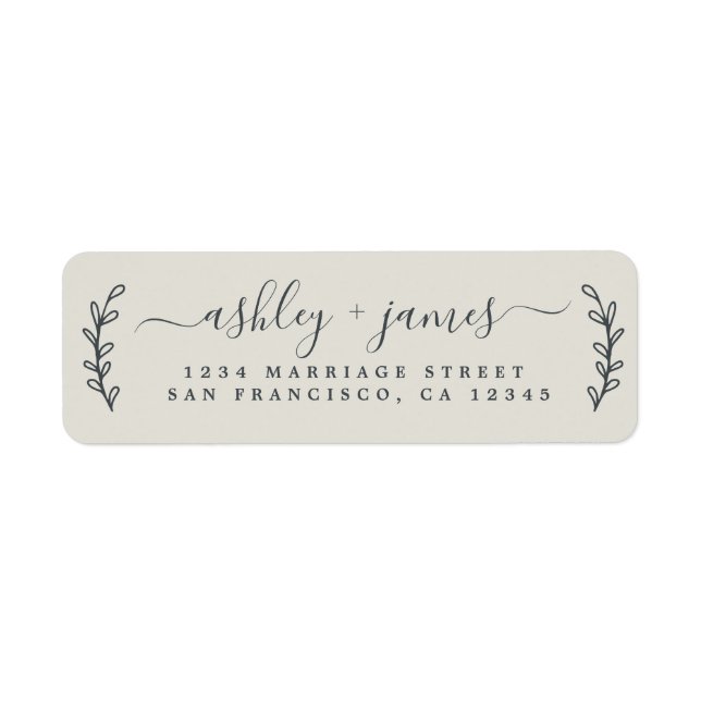 Elegant Script Light Grey Wedding Return Address Label (Front)