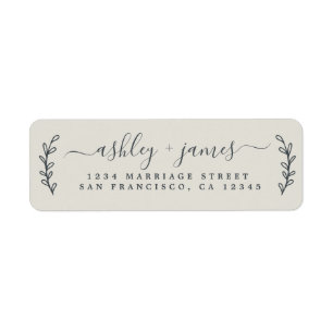 Elegant Script Light Grey Wedding Return Address Return Address Label