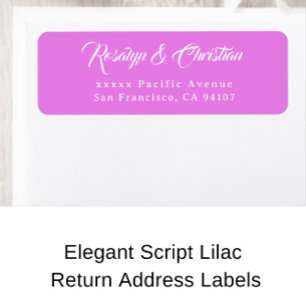 Elegant Script Lilac Return Address Labels
