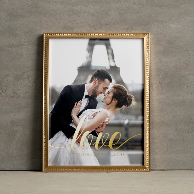 Elegant Script "Love" Overlay Photo Foil Prints (Creator Uploaded)