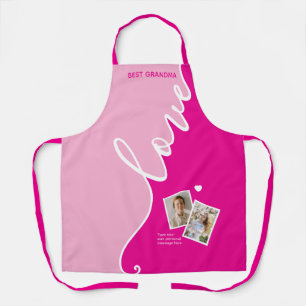 Elegant Script Love Personalized Photo Apron