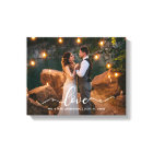 Elegant Script Love Wedding Bride Groom Photo