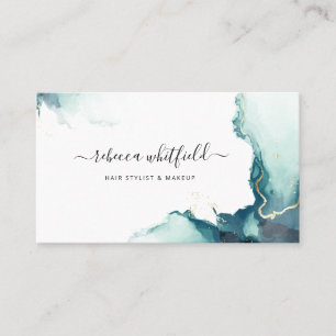Elegant Script Marble Agate Business Card