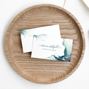 Elegant Script Marble Agate Pattern Business Card