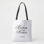 Elegant Script Matron of Honour Tote Bag<br><div class="desc">Keep your wedding related items together and organised with this cute tote!  Name,  monogram,  or phrase is optional and can be deleted if you desire.</div>