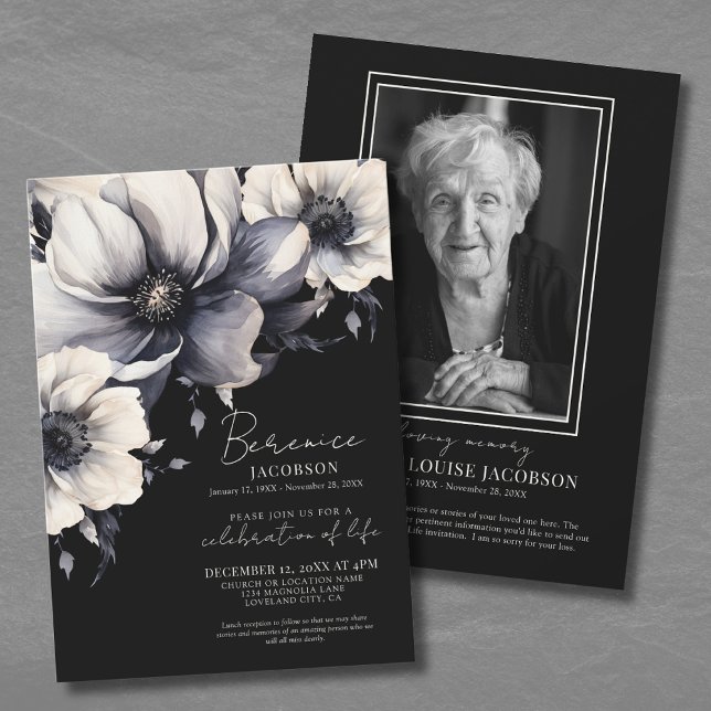 Elegant Script Memorial Celebration Of Life Invitation (Elegant Script Memorial Celebration Of Life Invitation)