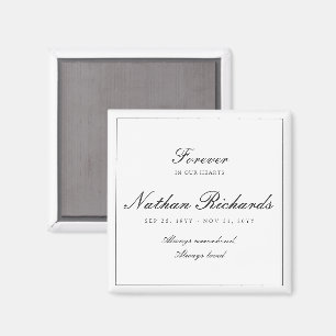Elegant Script Memorial Forever in Our Hearts Magnet