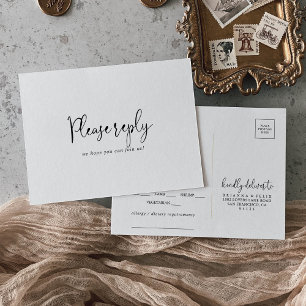 Elegant Script Menu Choice Rsvp Postcard