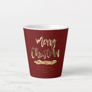 Elegant Script Merry Christmas and Happy New Year  Latte Mug