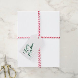 Elegant script merry christmas gift tags