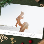 Elegant Script | MERRY CHRISTMAS Photo Collage Holiday Card<br><div class="desc">WISH YOUR FAMILY,  FRIENDS A MERRY CHRISTMAS Photo Collage HAPPY Holiday Card. This trendy card includes 3 photo family on the back with a large photo on the front with custom text on front and back.</div>
