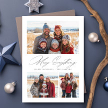 Elegant Script Merry Everything 3 Photo Christmas