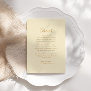 Elegant Script Minimal Details Wedding Enclosure Card