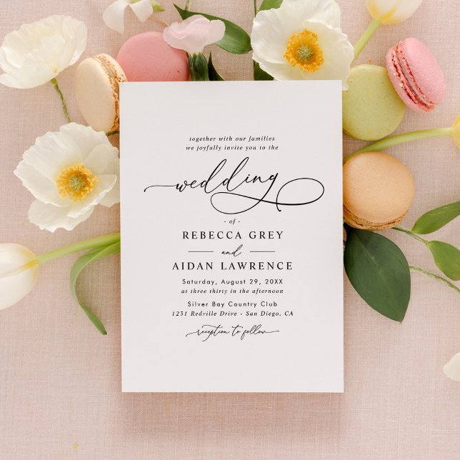 Elegant Script Minimal Wedding Invitation (Creator Uploaded)