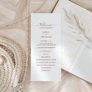 Elegant Script Minimal Wedding Program