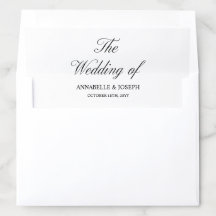 Elegant Script Minimalist Formal White Wedding
