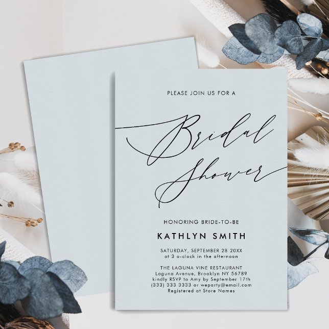Elegant Script Minimalist Modern Bridal Shower Invitation (Creator Uploaded)