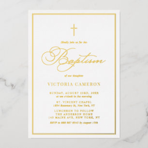 Elegant Script Minimalist Photo Baptism