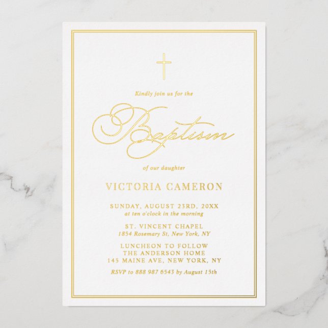 Elegant Script Minimalist Photo Baptism (Front)