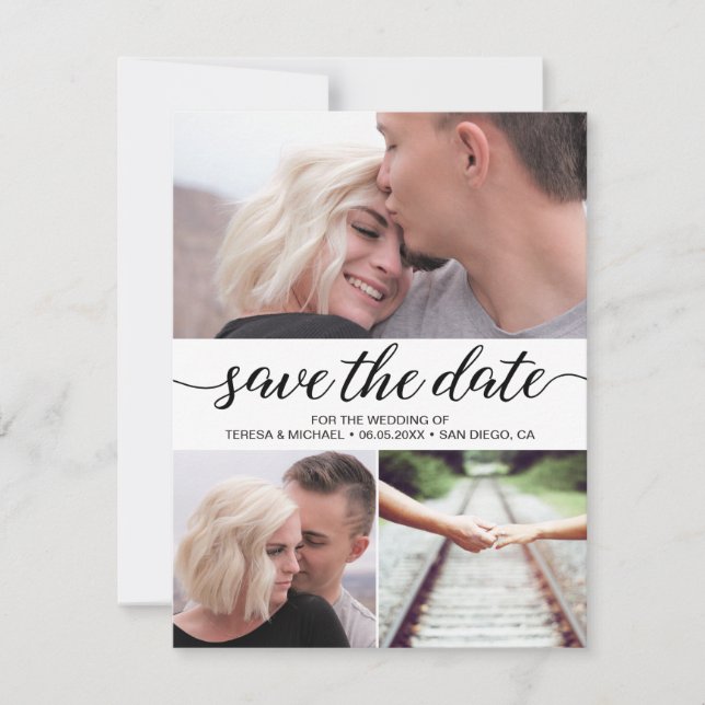 Elegant Script Minimalist Photos Wedding website Invitation (Front)