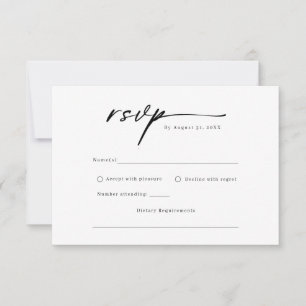 Elegant script minimalist RSVP Reply Card