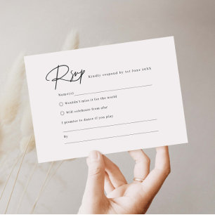 Elegant script minimalist RSVP Reply Card