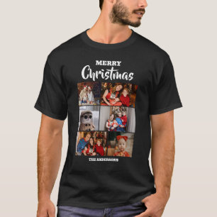 Elegant Script Modern Christmas Family Photo T-Shirt