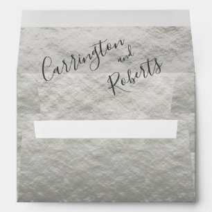 Elegant Script Modern Metallic Simple Wedding Envelope