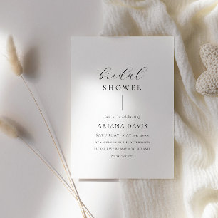 Elegant Script Modern Minimalist Bridal Shower Invitation
