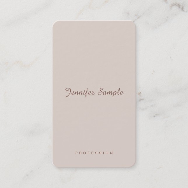 Elegant Script Modern Minimalist Plain Trendy Business Card (Front)