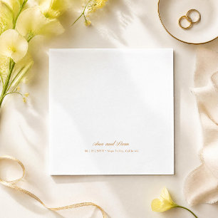 Elegant Script Modern Minimalist Wedding Napkin