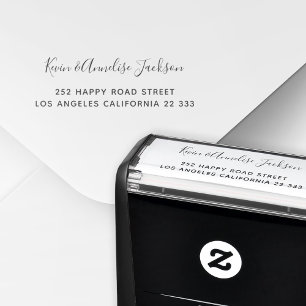 Elegant script modern return address chic self-inking stamp
