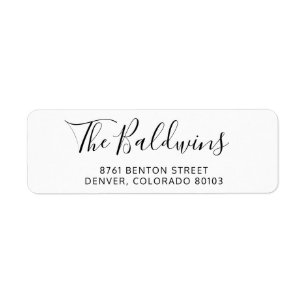 Elegant Script Modern Return Address Label