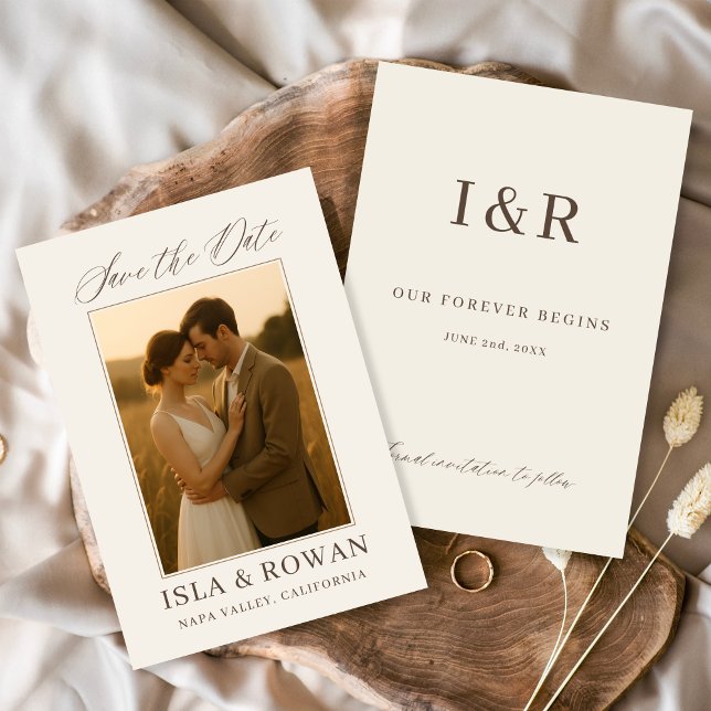 Elegant Script Modern Wedding Photo Save The Date (Creator Uploaded)