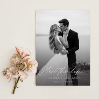 Elegant Script Modern Wedding Photo