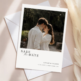 Elegant Script Modern Wedding Photo Save The Date