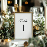 Elegant Script Modern Wedding Table Number Card<br><div class="desc">Guide your guests with a table number card that adds a refined touch to your reception. Featuring flowing script and a clean modern layout,  this piece brings subtle sophistication to your table decor while keeping the focus on thoughtful details and effortless presentation.</div>