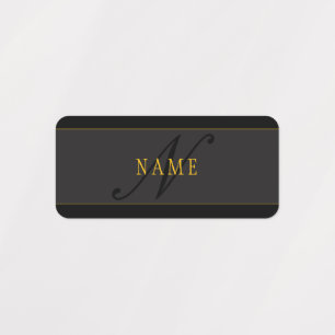 Elegant Script Monogram Black & Gold