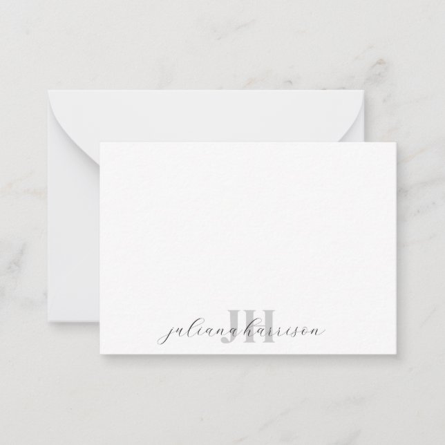 Elegant Script Monogram Card (Front)