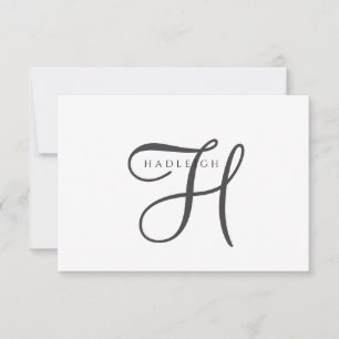 Elegant Script Monogram Card