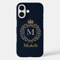 Elegant script Monogram Custom Luxury Black Gold