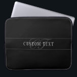 Elegant Script Monogram Editable Black Grey White Laptop Sleeve<br><div class="desc">Elegant looking text design,  customise as you like!</div>