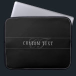 Elegant Script Monogram Editable Black Grey White Laptop Sleeve<br><div class="desc">Elegant looking text design, customise as you like!</div>