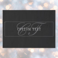 Elegant Script Monogram Editable Black Grey White